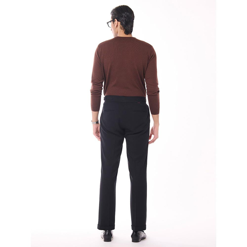 S&N by Shantnu Nikhil Merino Wool Crested Brown Sweater