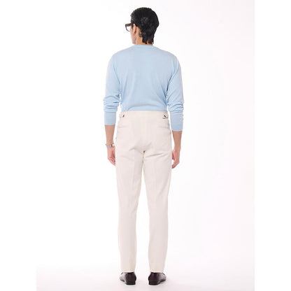 S&N by Shantnu Nikhil Merino Wool Crested Blue Sweater