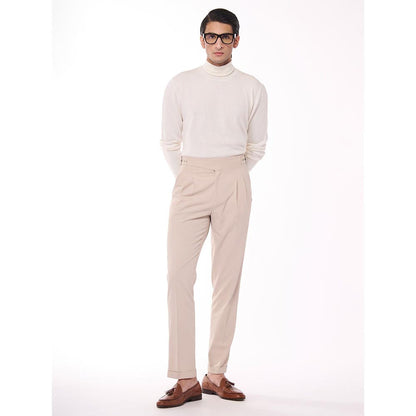 S&N by Shantnu Nikhil Merino Wool Turtle Neck Off White Sweater