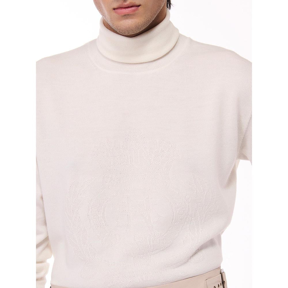 S&N by Shantnu Nikhil Merino Wool Turtle Neck Off White Sweater