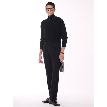 S&N by Shantnu Nikhil Merino Wool Turtle Neck Black Sweater