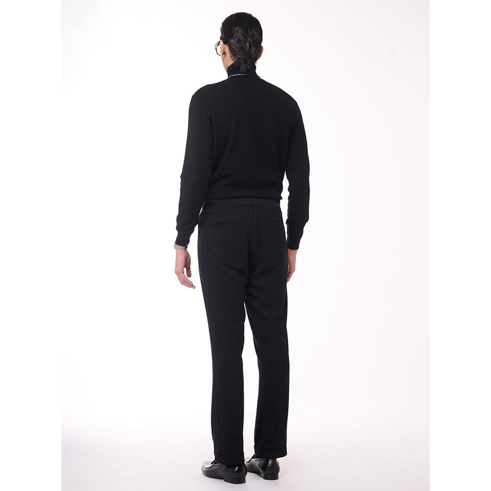 S&N by Shantnu Nikhil Merino Wool Turtle Neck Black Sweater