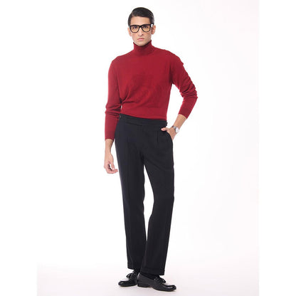 S&N by Shantnu Nikhil Merino Wool Turtle Neck Red Sweater