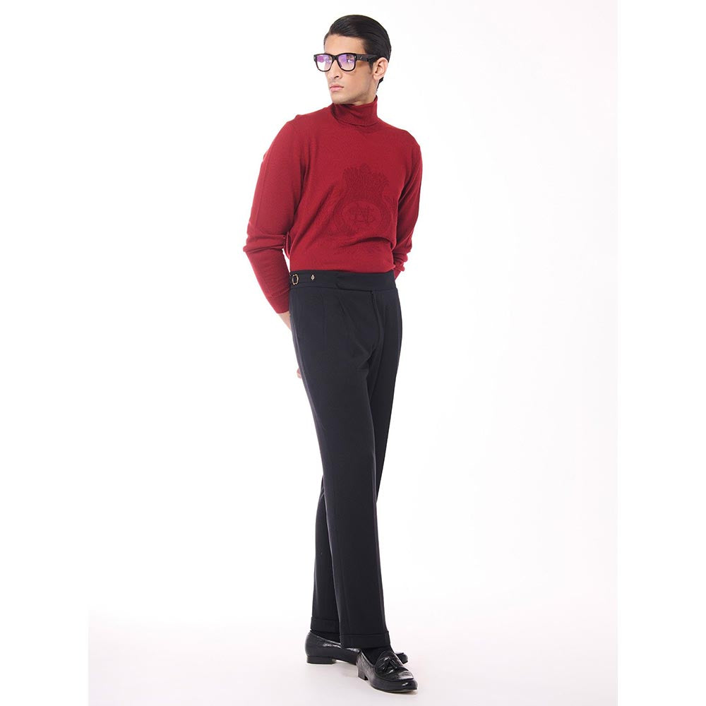 S&N by Shantnu Nikhil Merino Wool Turtle Neck Red Sweater