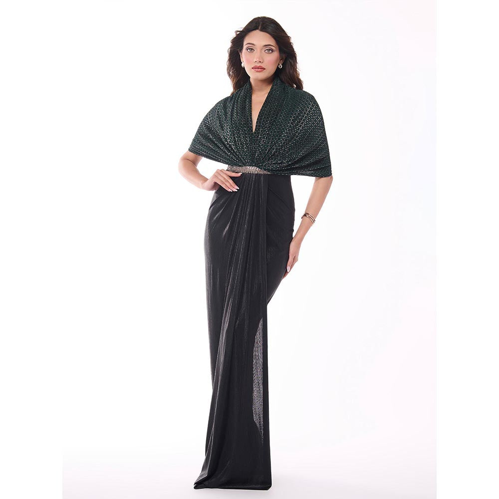 S&N by Shantnu Nikhil Emerald Printed Dress