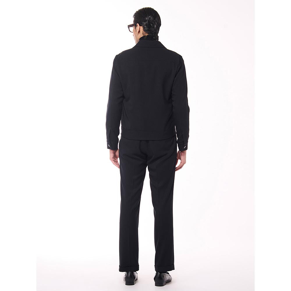 S&N by Shantnu Nikhil Black Layering with Houndstooth Jacket