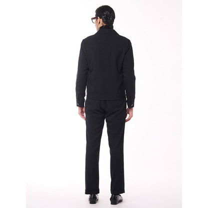 S&N by Shantnu Nikhil Black Layering with Houndstooth Jacket