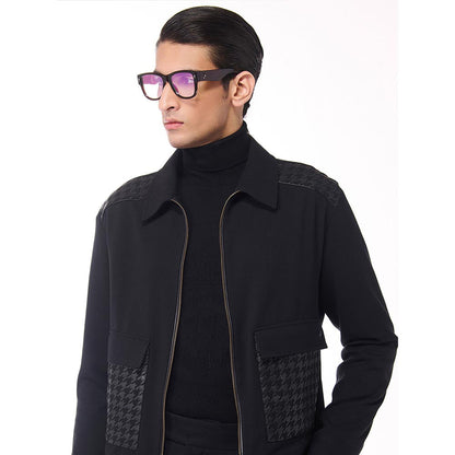 S&N by Shantnu Nikhil Black Layering with Houndstooth Jacket