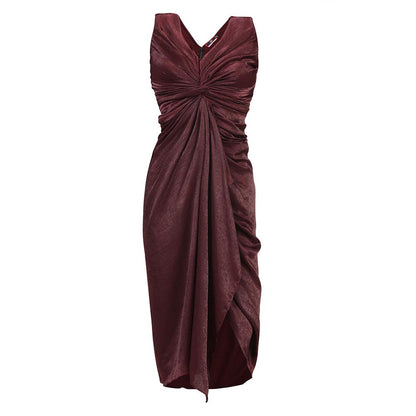 S&N by Shantnu Nikhil Womens Satin Solid Purple Dress