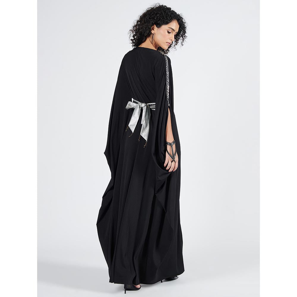 S&N by Shantnu Nikhil Womens Jersey Solid Black Dress with Belt
