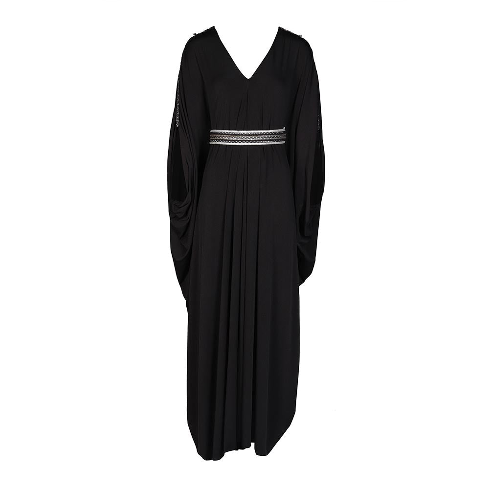 S&N by Shantnu Nikhil Womens Jersey Solid Black Dress with Belt