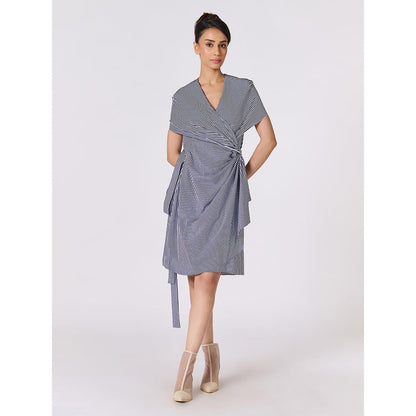 S&N by Shantnu Nikhil Womens Jersey Stripes Multi-Color Dress with Belt