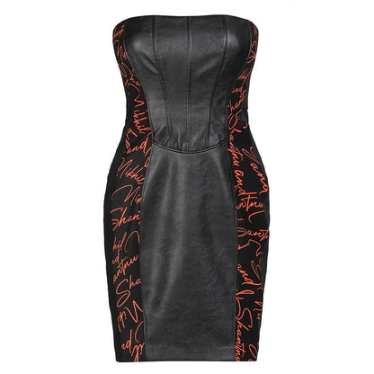 S&N by Shantnu Nikhil Womens Crepe Typography Black Dress