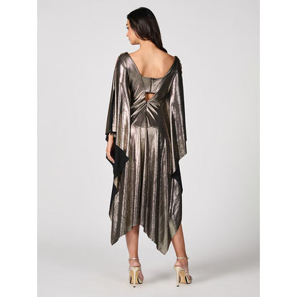 S&N by Shantnu Nikhil Womens Crepe Sequined Silver Dress