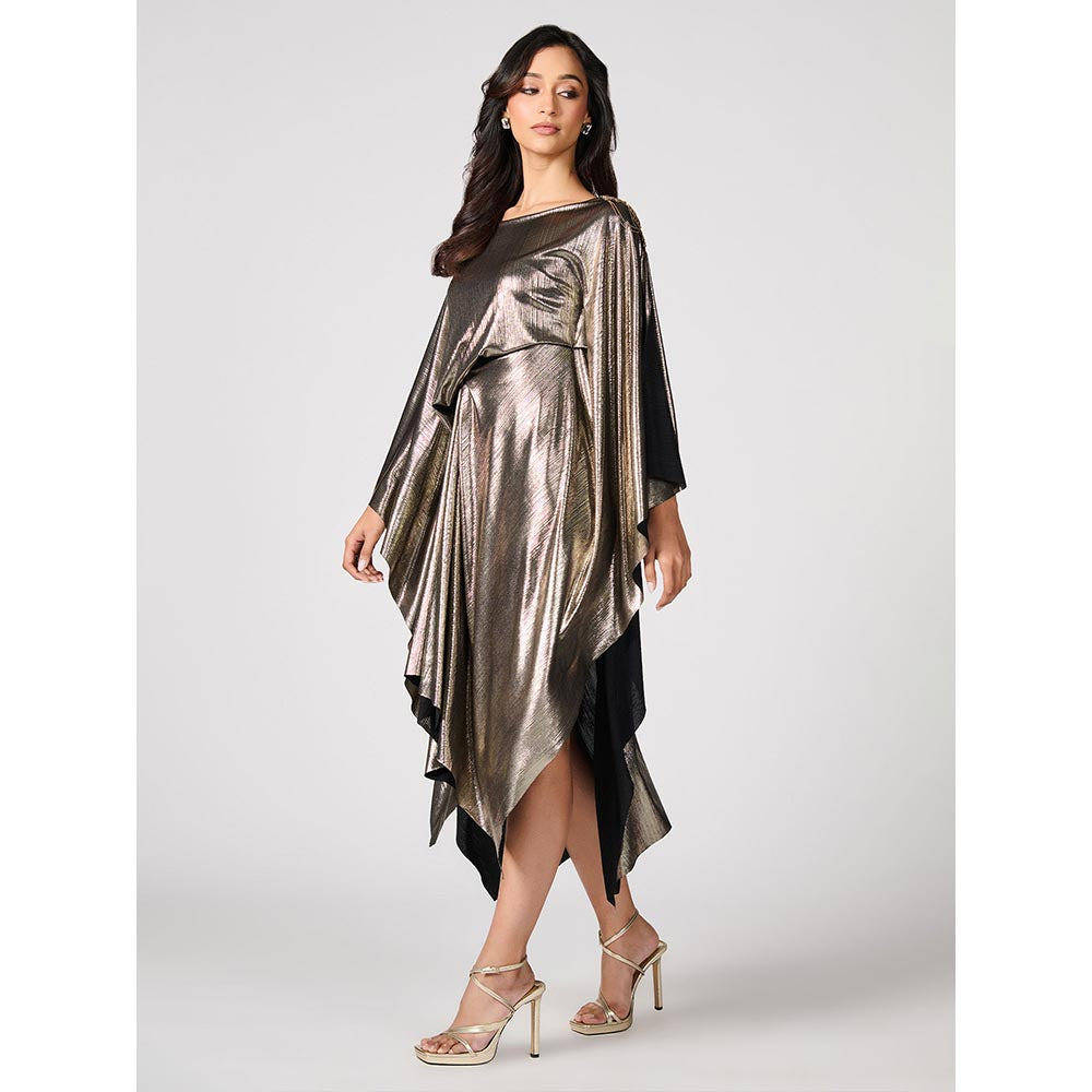 S&N by Shantnu Nikhil Womens Crepe Sequined Silver Dress