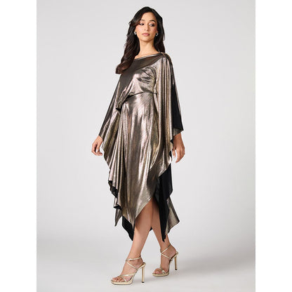 S&N by Shantnu Nikhil Womens Crepe Sequined Silver Dress