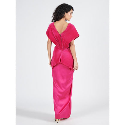 S&N by Shantnu Nikhil Womens Jersey Sequined Pink Gown