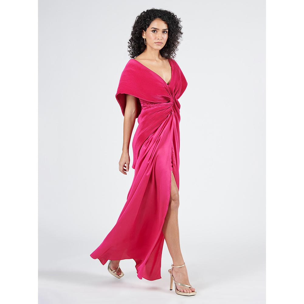 S&N by Shantnu Nikhil Womens Jersey Sequined Pink Gown
