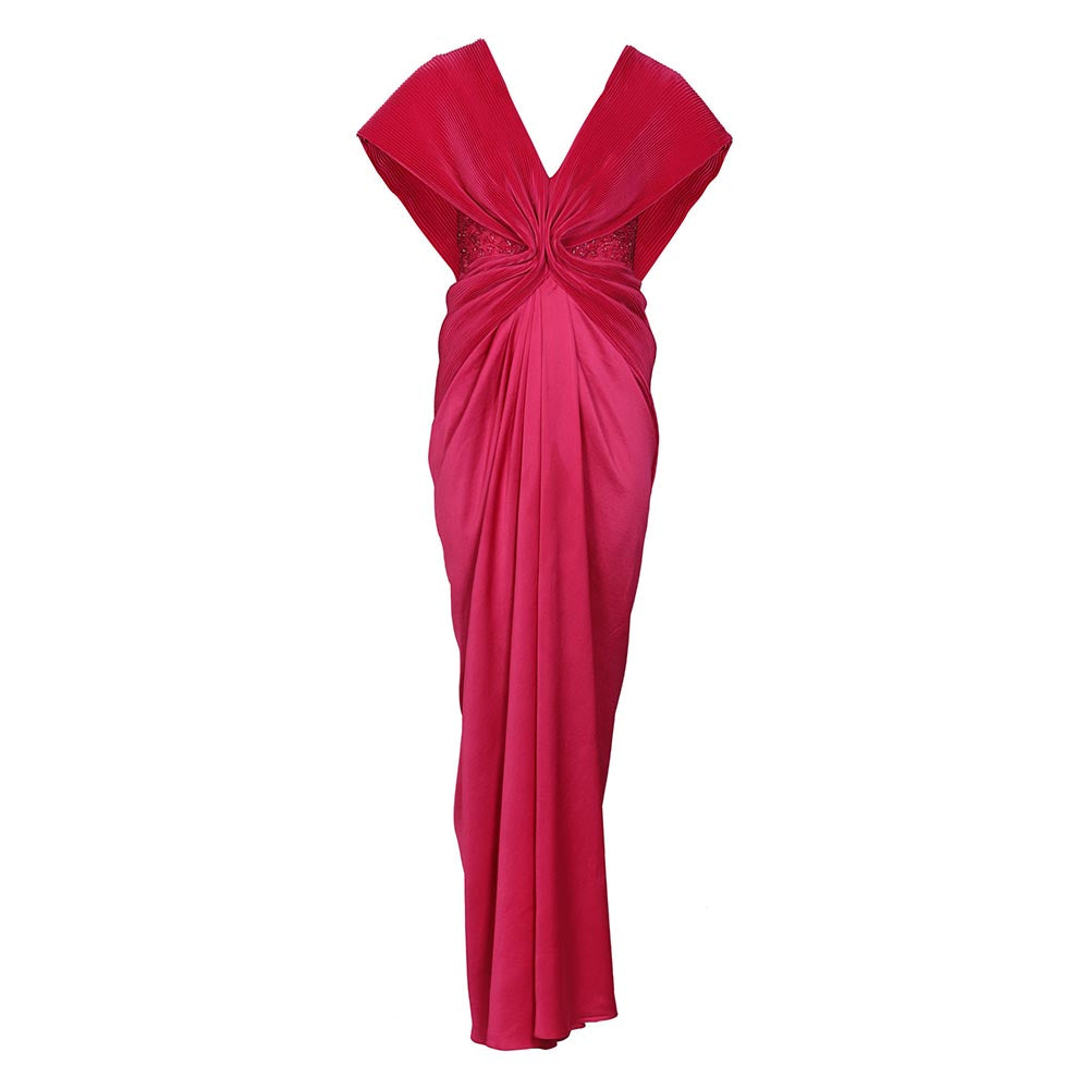 S&N by Shantnu Nikhil Womens Jersey Sequined Pink Gown