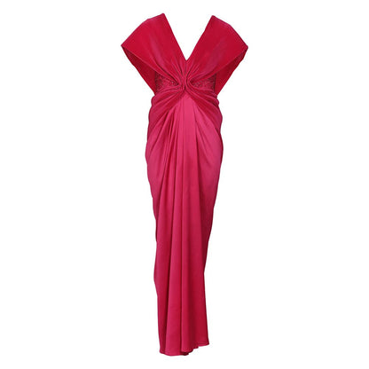 S&N by Shantnu Nikhil Womens Jersey Sequined Pink Gown