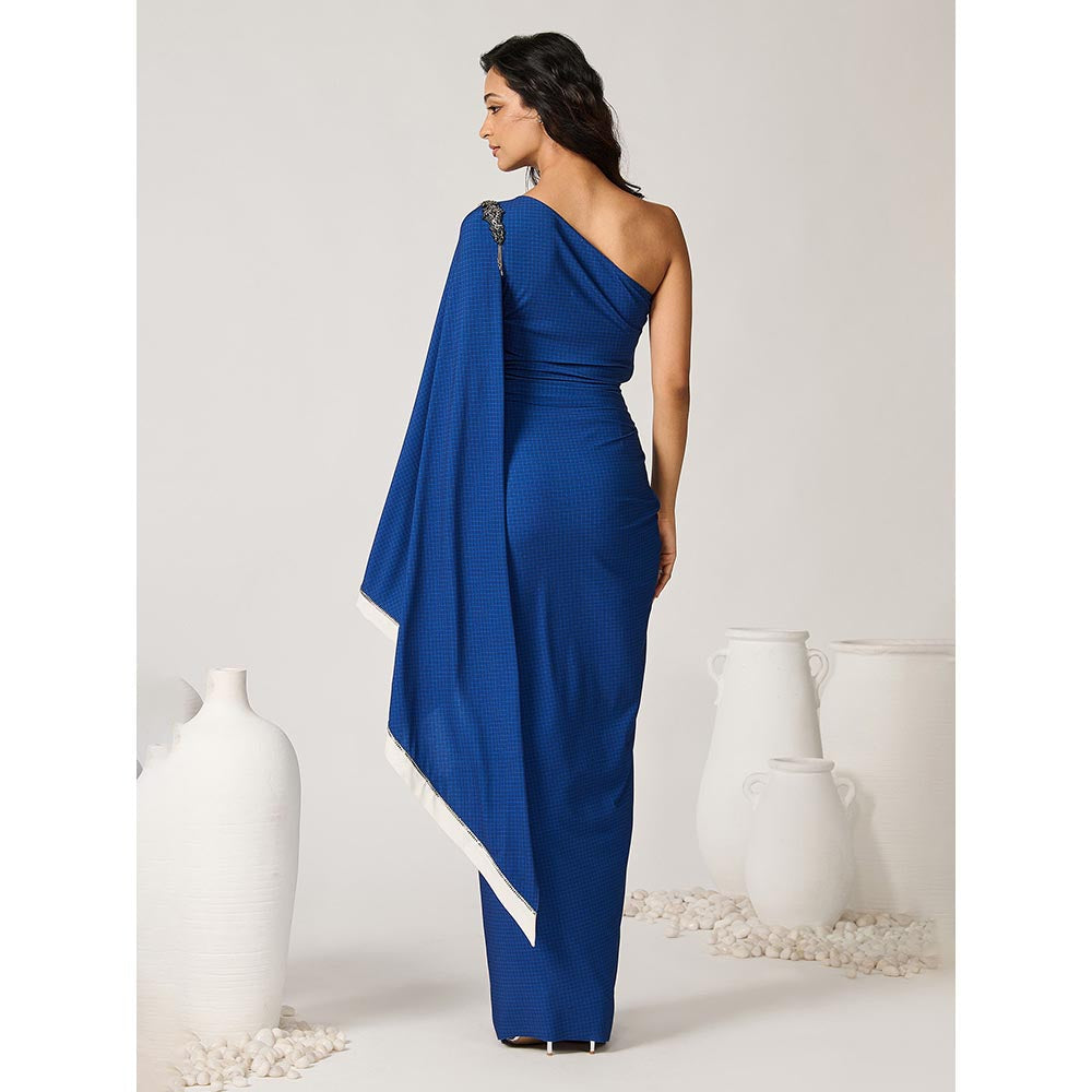 S&N by Shantnu Nikhil Womens Jersey Printed Blue Dress