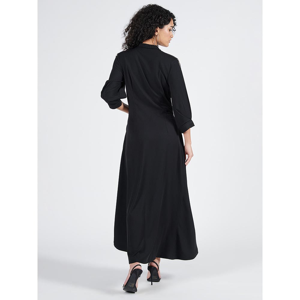 S&N by Shantnu Nikhil Womens Cotton Solid Black Dress
