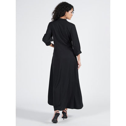 S&N by Shantnu Nikhil Womens Cotton Solid Black Dress