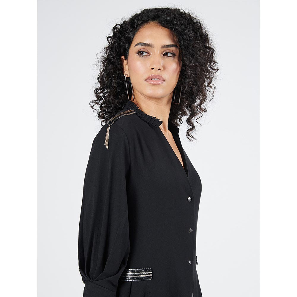 S&N by Shantnu Nikhil Womens Cotton Solid Black Dress
