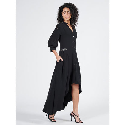 S&N by Shantnu Nikhil Womens Cotton Solid Black Dress