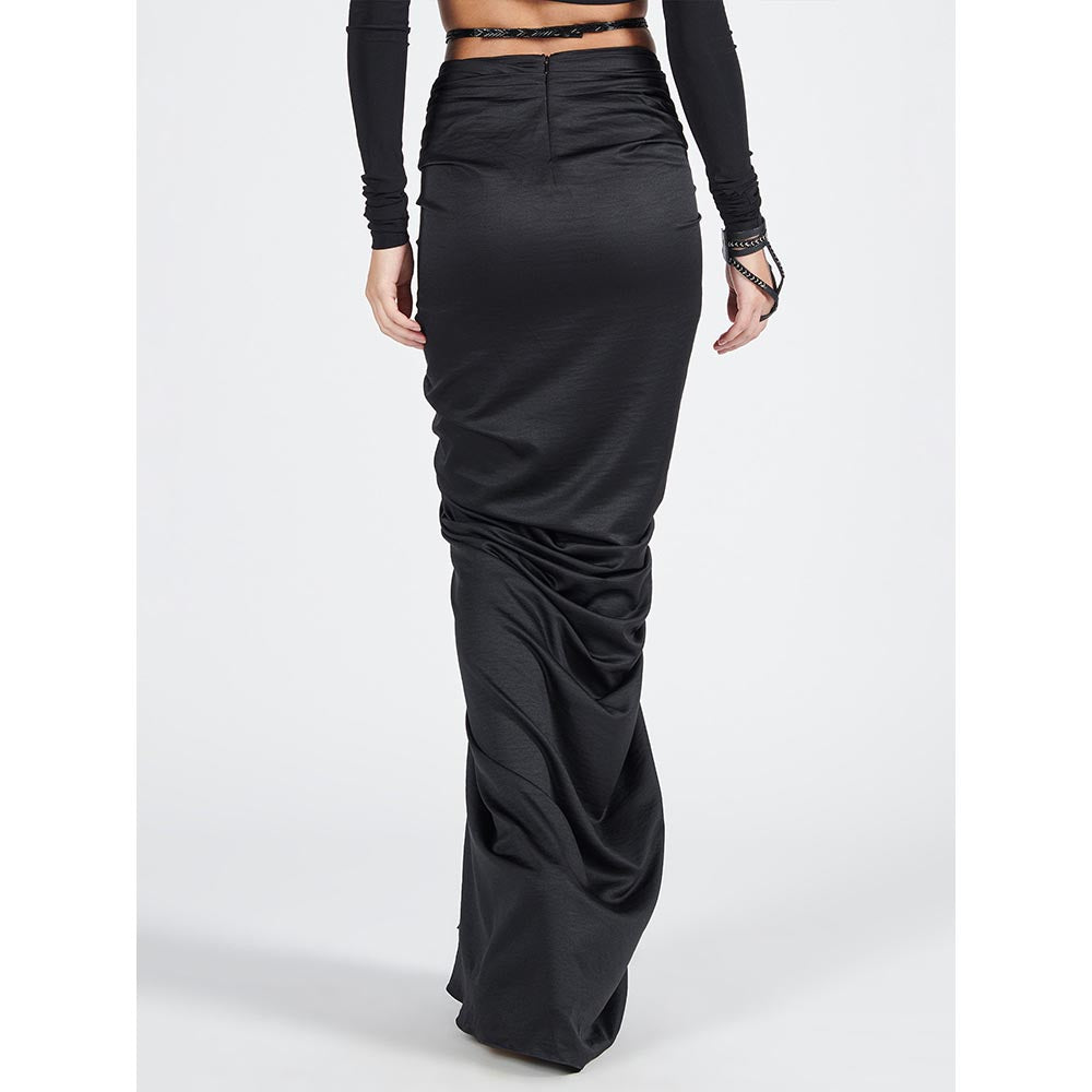 S&N by Shantnu Nikhil Black Twisted Drape Skirt