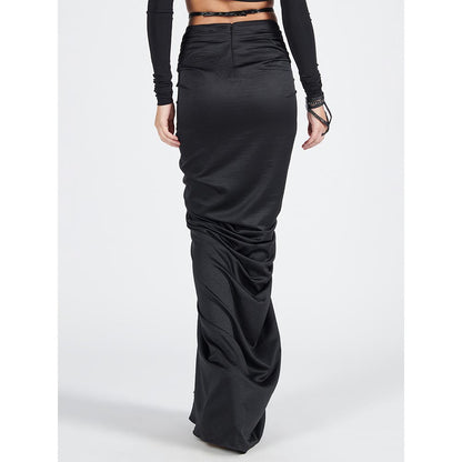 S&N by Shantnu Nikhil Black Twisted Drape Skirt