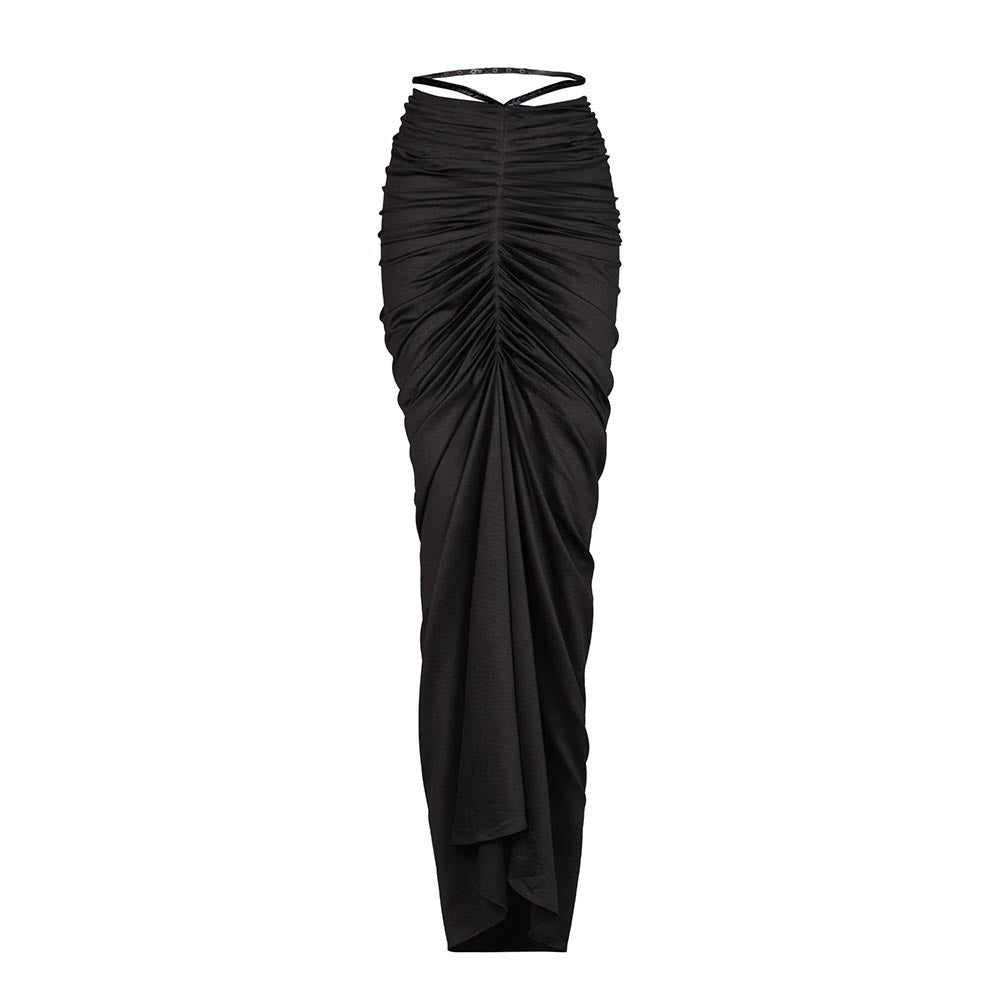 S&N by Shantnu Nikhil Black Twisted Drape Skirt