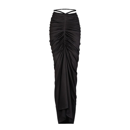 S&N by Shantnu Nikhil Black Twisted Drape Skirt
