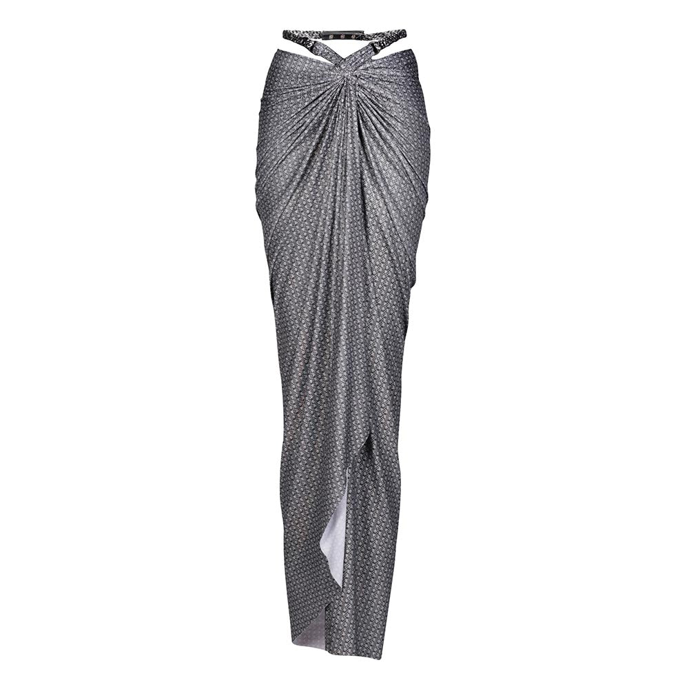 S&N by Shantnu Nikhil Braid Printed Twisted Drape Skirt