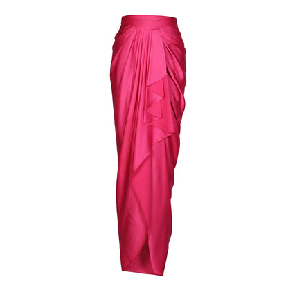 S&N by Shantnu Nikhil Pink Asymmetric Draped Skirt