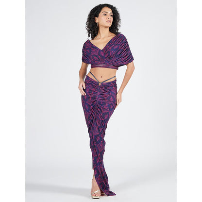 S&N by Shantnu Nikhil Multi-Color Gathered Printed Skirt