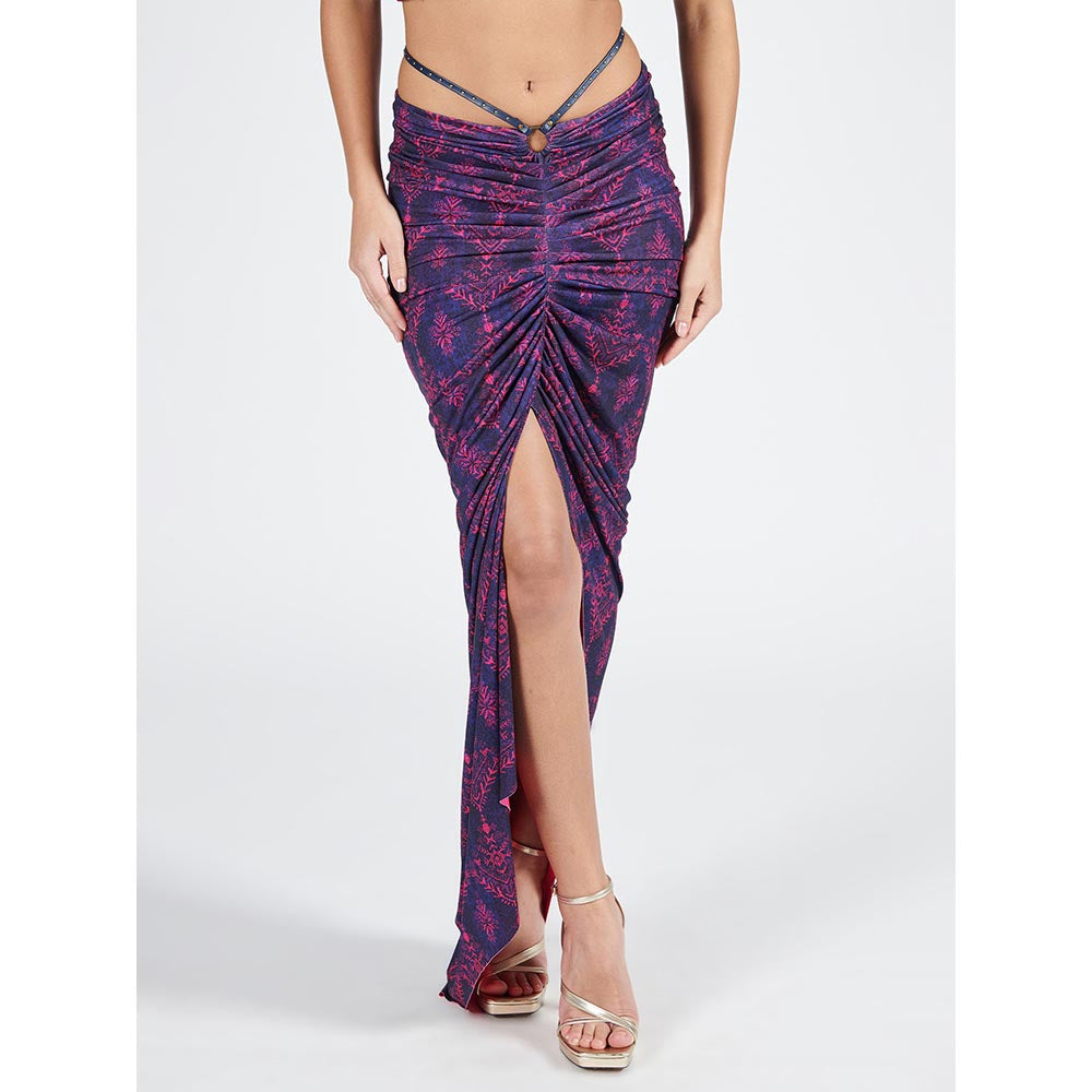 S&N by Shantnu Nikhil Multi-Color Gathered Printed Skirt