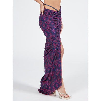 S&N by Shantnu Nikhil Multi-Color Gathered Printed Skirt