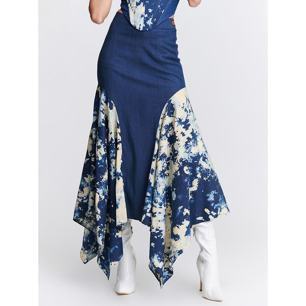 S&N by Shantnu Nikhil Womens Demin Flared Skirt