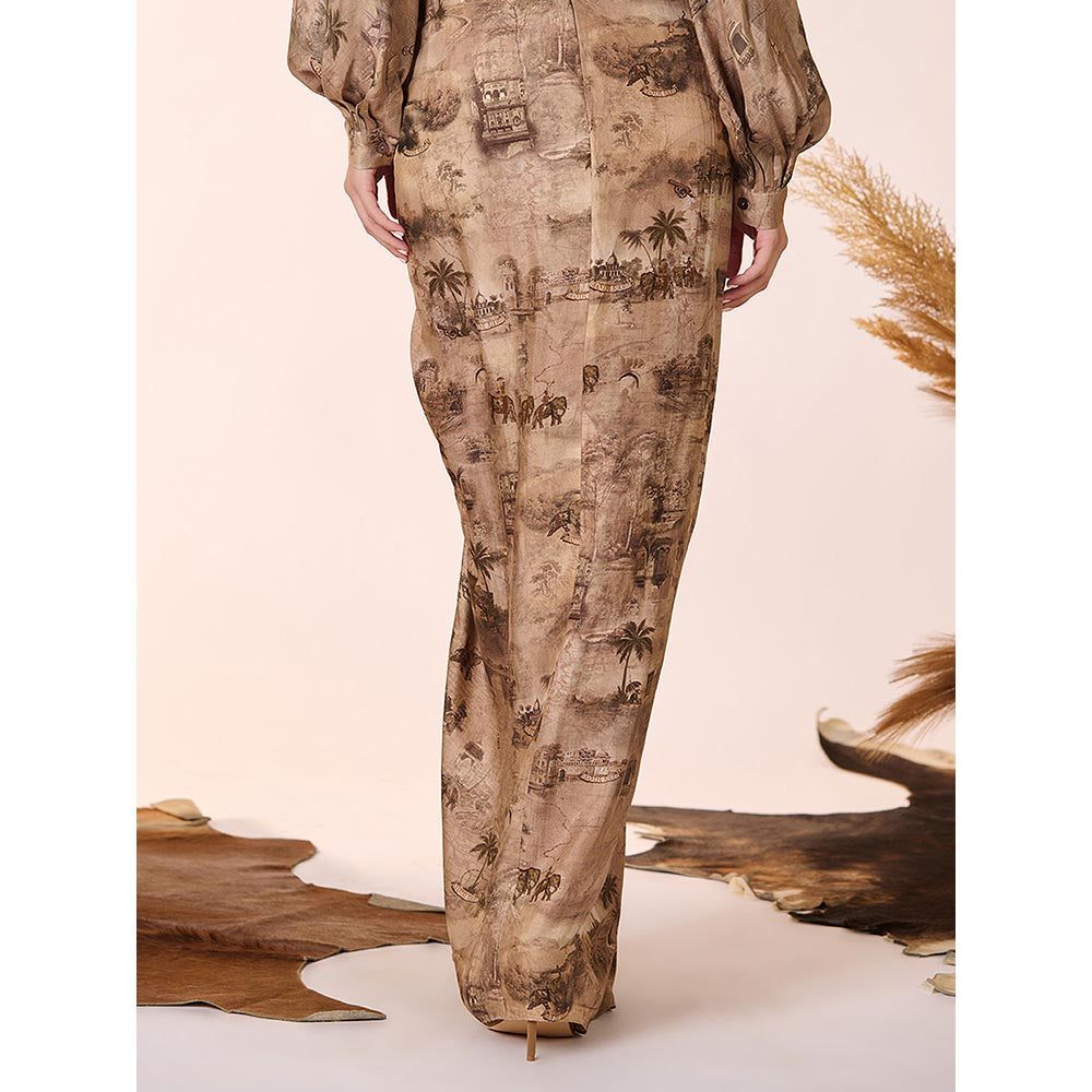 S&N by Shantnu Nikhil Safari Printed Skirt