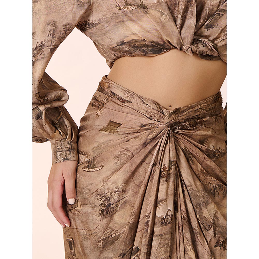 S&N by Shantnu Nikhil Safari Printed Skirt