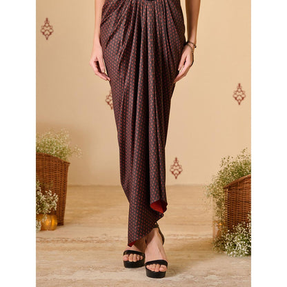 S&N by Shantnu Nikhil Adamas Printed Drape Skirt