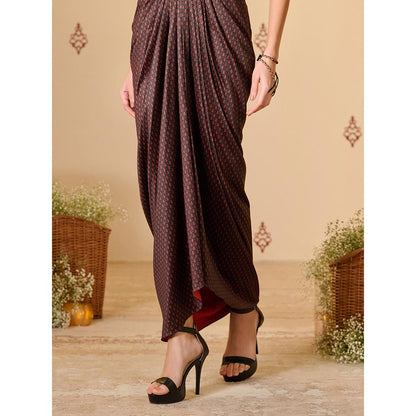 S&N by Shantnu Nikhil Adamas Printed Drape Skirt
