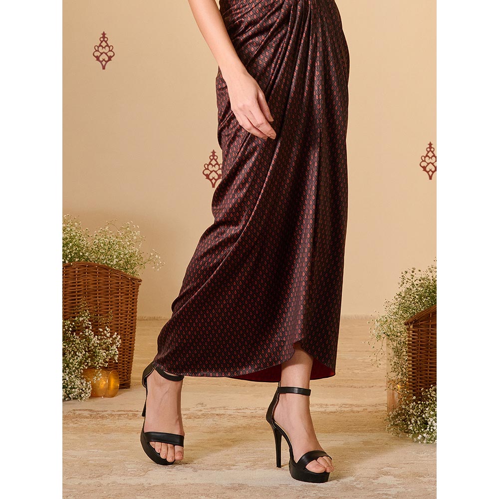 S&N by Shantnu Nikhil Adamas Printed Drape Skirt