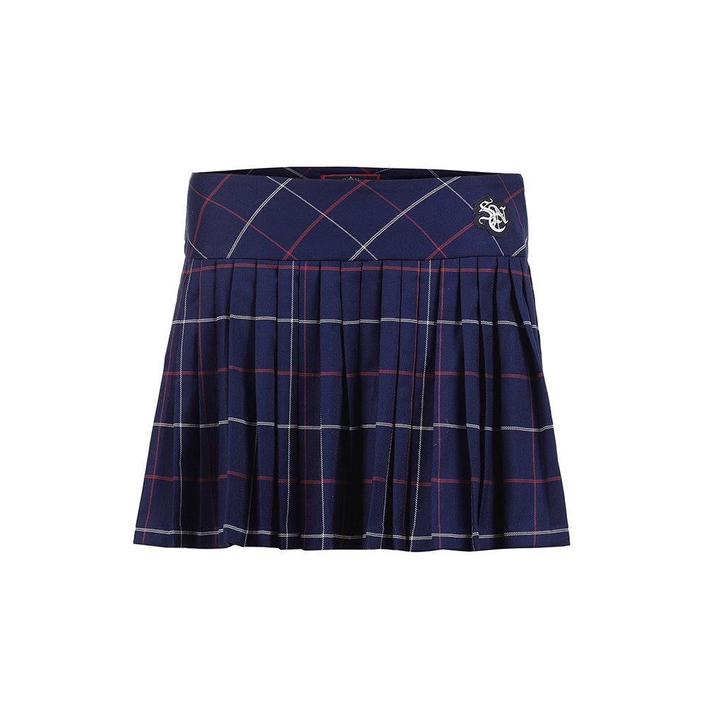 S&N by Shantnu Nikhil Womens Plaid Pleated Skirt