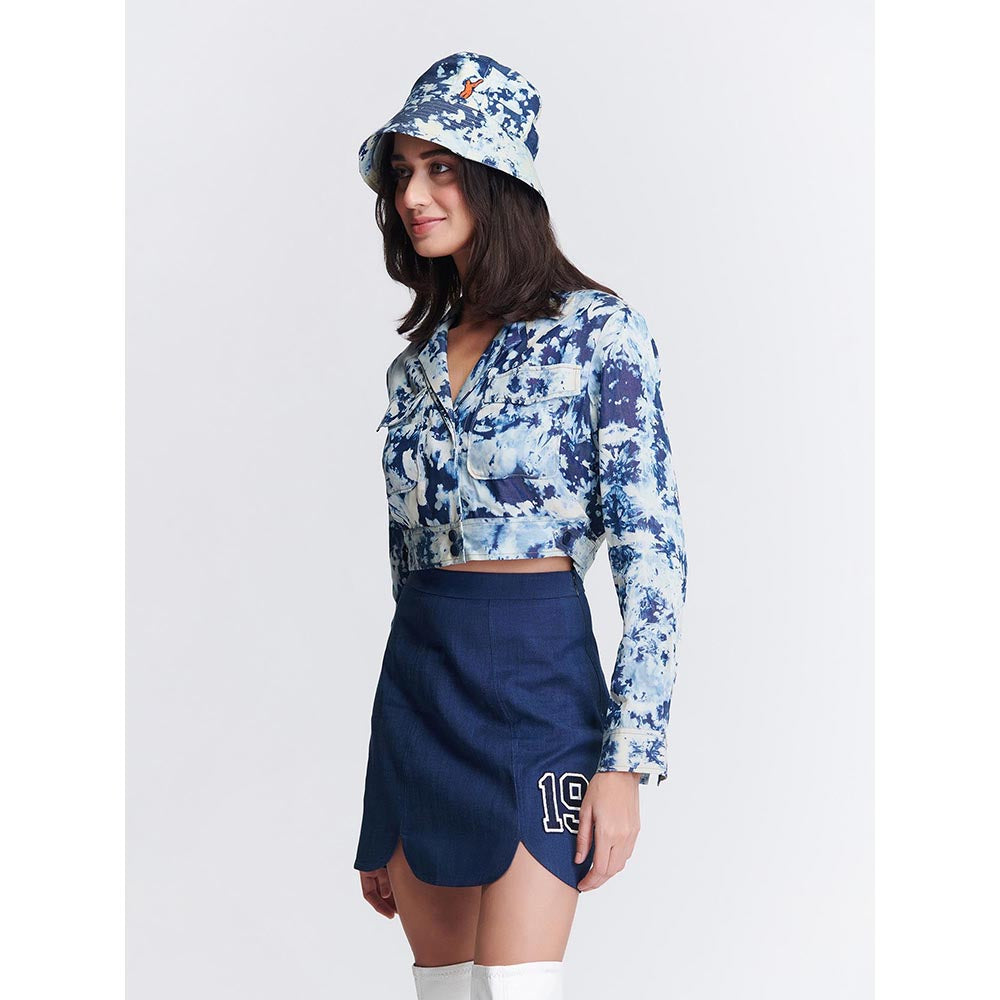S&N by Shantnu Nikhil Sncc Demin Navy Blue Crop Jacket