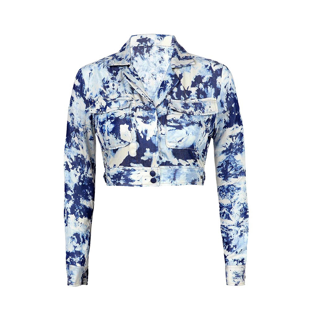 S&N by Shantnu Nikhil Sncc Demin Navy Blue Crop Jacket