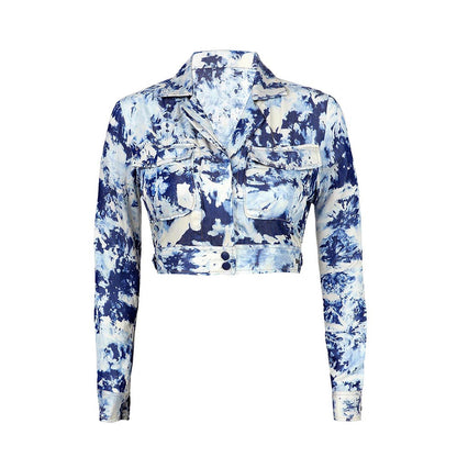 S&N by Shantnu Nikhil Sncc Demin Navy Blue Crop Jacket