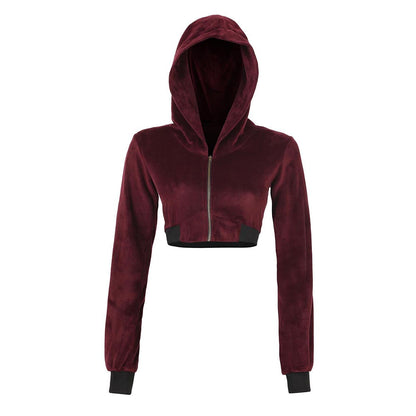 S&N by Shantnu Nikhil Cropped Velvet Burgundy Crop Jacket