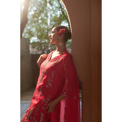Sonia Khatri Pink Dahlia Sharara with Kurta and Dupatta (Set of 3)